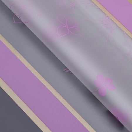 Matte flowers film, "Flowers with a border", 58x58cm, lilac-1