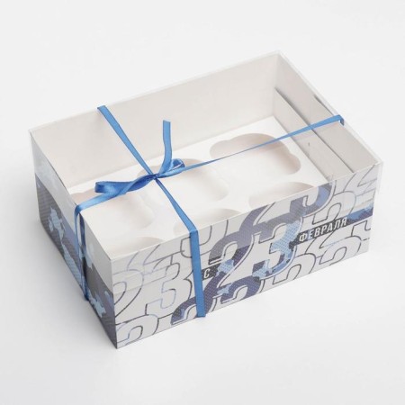 Capley box, confectionery packaging with PVC cover, 6 cells “February 23”, 23 x 16 x 10 cm-2