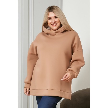 Female hoodies, size 64, beige color