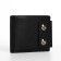 Male purse on magnets, department for bills, for cards, for coins, black color