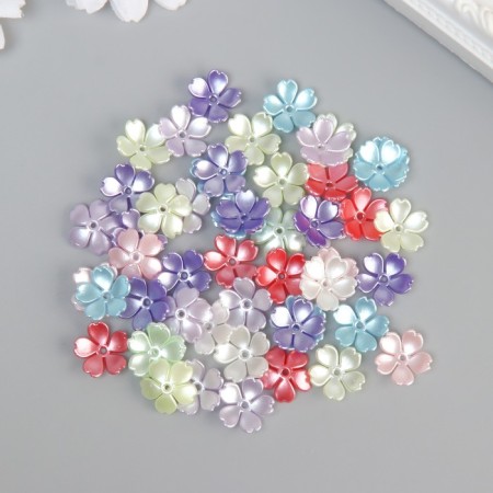 Beads for creativity plastic "Flower" color pearl set 50 pcs 1.5x1.5x0.4 cm
