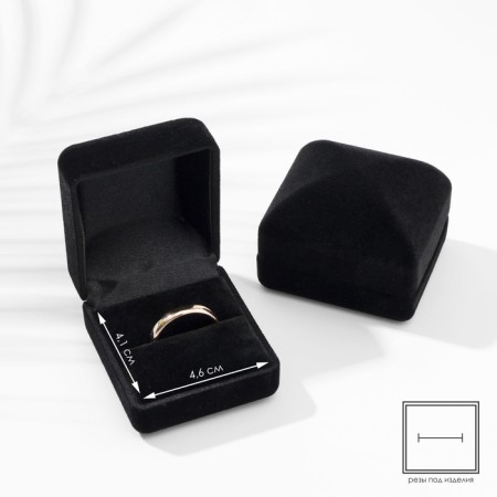 The case velvet for earrings/Ring "Traditions" rectangle 4.5 × 5, black color
