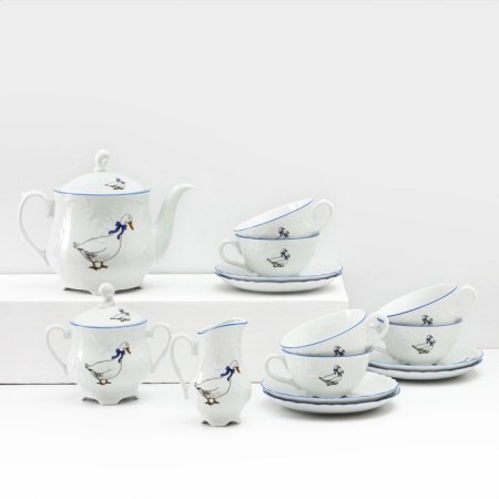 Tea service for 6 Person "Rococo. Geese ", 15 items