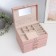 Casket to the leatherette for jewelry "screw" pink 22x17x18 cm