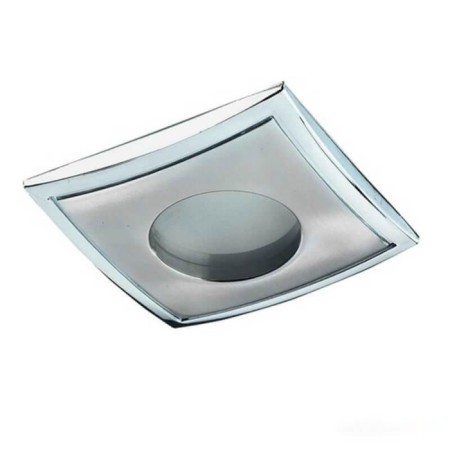 Built -in lamp Novotech, 50 W, GX5.3, 12 V, 74x74 mm, d = 74 mm, silver color