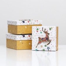 A set of boxes 3 in 1 15.5x15.5x7.5 - 18x18x8.5 - 20x20x9.5 cm.