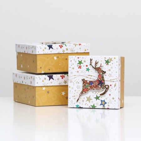 A set of boxes 3 in 1 15.5x15.5x7.5 - 18x18x8.5 - 20x20x9.5 cm.
