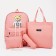 Set of a youth backpack from textiles, chopper, pencil case, bag, pink color