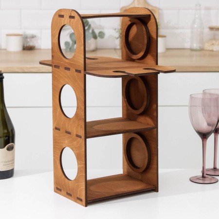 A minibar stand for 3 bottles and 4 glasses, 35 × 23 × 48 cm-1