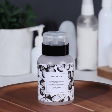 Butterfly bottle "Butterflies", 250 ml, black/transparent color-3