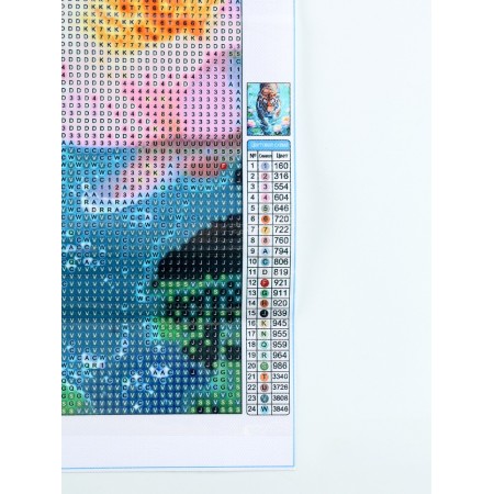 Diamond mosaic with full filling on the canvas "Tiger in the water", 40 x 50 cm-3