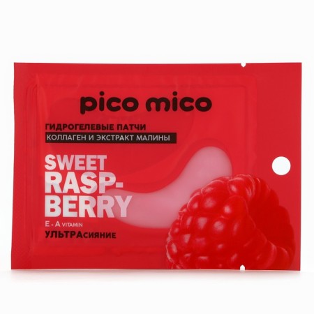Patches for the area around the eyes of Sweet Raspberry, 1 pair, hydrogel with collagen and raspberry extract, Pico Mico-7