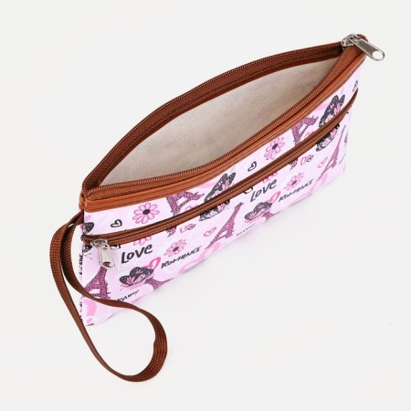 Lightning cosmetic bag, external pocket, pink color-2