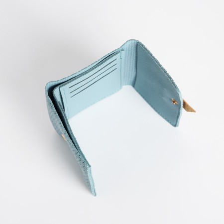 Women's wallet on the button, blue color-2