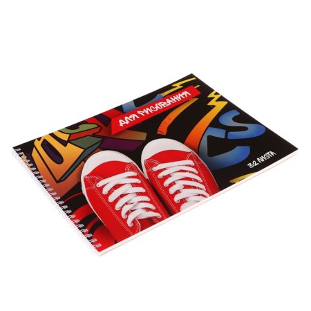 Album for drawing A4, 32 sheets on the crest "sneakers", cover covering cardboard, block 100 g/m²-4