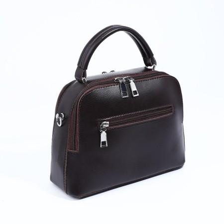 Cross-Bodi Bag on a zipper, the color is dark brown-1
