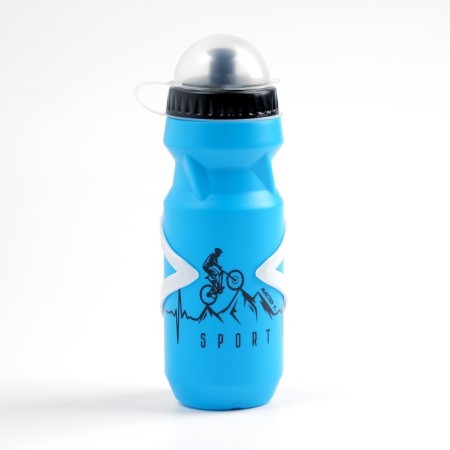 Bicycle bottle, 650 ml, "Master K.", with fastening, blue