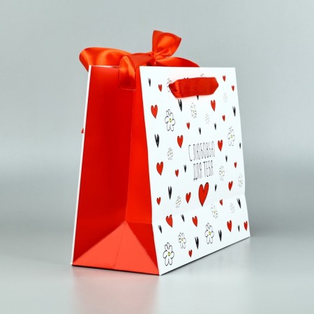 Laminated packet with a ribbon "in heart", Ml 27 × 11.5 × 23 cm-2