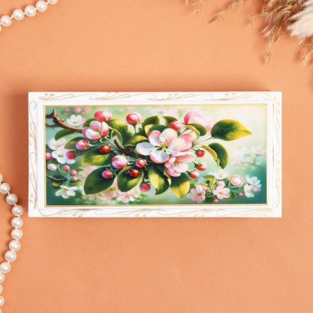 Casket "Apple Color", white, 8.5 × 17 cm, lacquer miniature-2