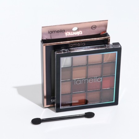 Palette of shadows for the eyelids, 16 colors