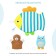 Washcloth - ROXY -KIDS mitten "fish", terry