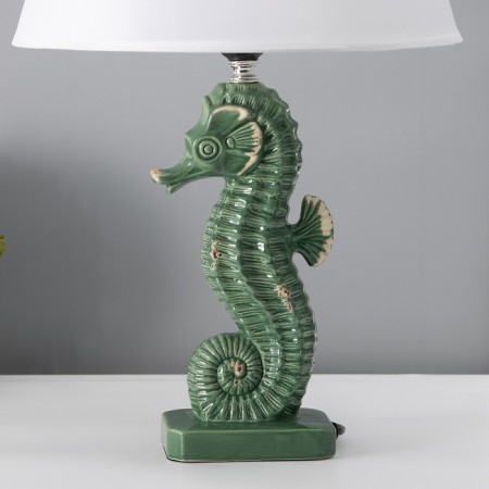 Traffic lamp with a lampshade Risalux "sea horse", E27, 40 watts, green, curly base, 30 × 30 × 43.5 cm-3