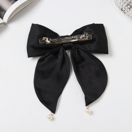 Hair hairpin "Julia" double bow, 18x15 cm, black-1