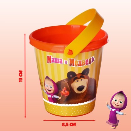 Bucket for playing sand, Masha and the bear, 1 l-1