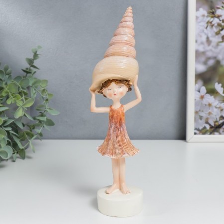 Souvenir Polystone "Girl with a shell" 23.5x6x7.5 cm