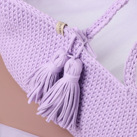 Luel with a mattress, 70 x 42 x 24 cm, lavender, cotton-2