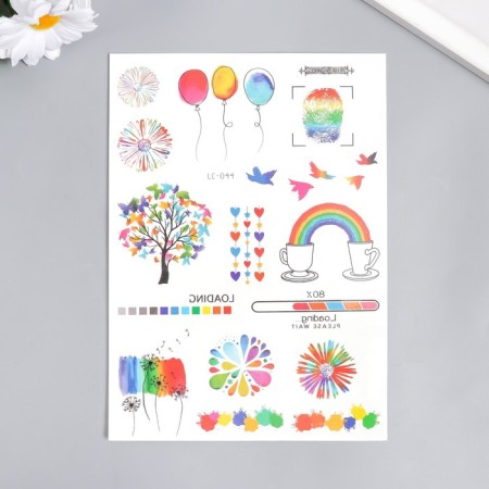 Tattoo on the body color "Rainbow. Holiday" 21x15 cm