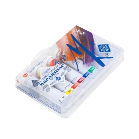 Oil art, set of 6 colors x 18 ml, ZHK "Master class" Basic Colours, in a plastic case, 111392033-2