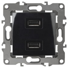 USB charger device, 230V/5V-2100MA, IP20, era12, black