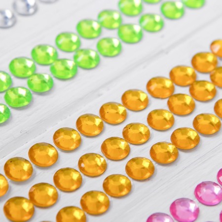 Application with round rhinestones "Snowman with a Christmas tree"-2