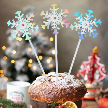 Set for decorating the Snowflake cake, multi -colored, 3 pcs.-3