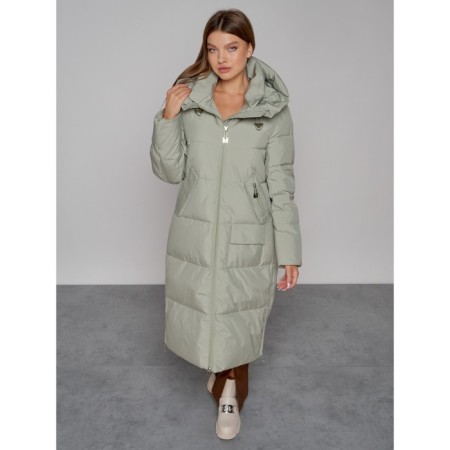 Coat insulated winter female, size 42, green color-8
