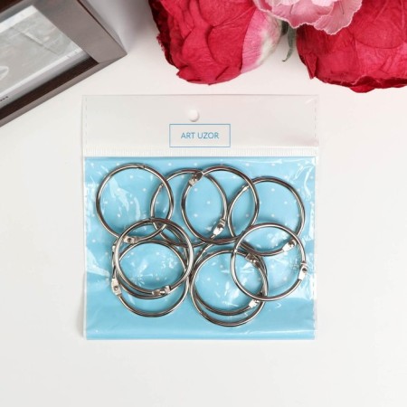 Rings for creativity (photo albums) "silver" int. D = 3.7 cm external. D = 4.3 cm nr 10 pcs-5