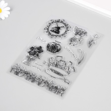 Stamp for creativity "Tulips" 15x21x0.3 cm-1