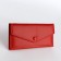 Women's wallet on the button, red color