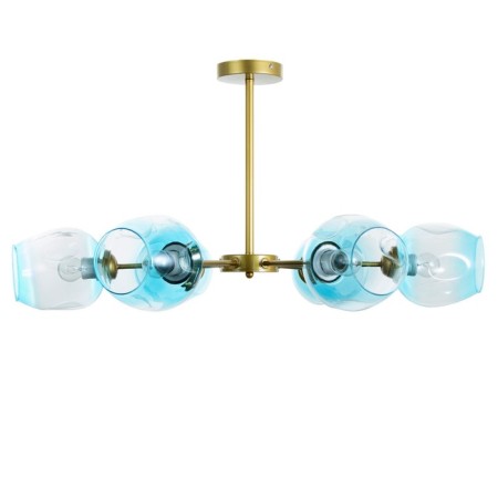 Murano chandelier 6he27 60W Blue gold 78x78x35cm Bayerlux-3