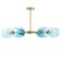 Murano chandelier 6he27 60W Blue gold 78x78x35cm Bayerlux