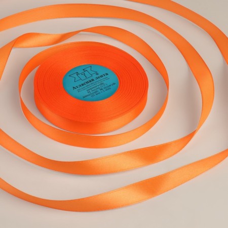 Satin tape, 12 mm × 33 ± 2 m, color orange No. 023