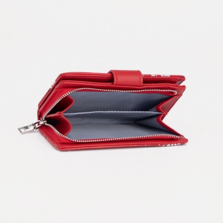 Women's wallet on magnet, red color-4