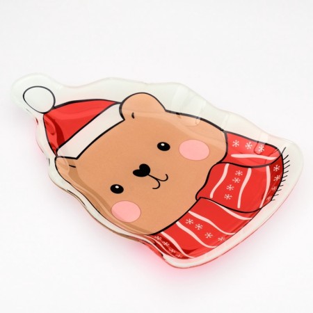 New Year. Glass plate "Bear", 13.8 x 20.5 cm-1