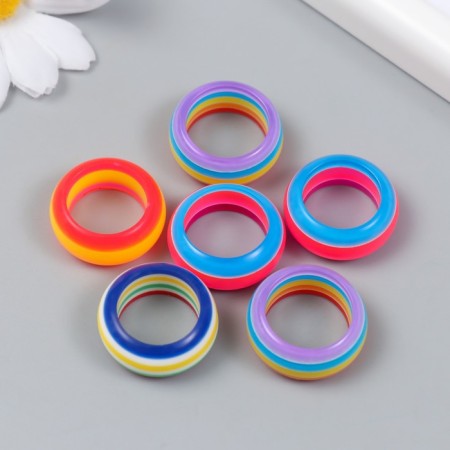 Busina for creativity plastic "Rainbow Ring" mix 1x2.4x2.4 cm
