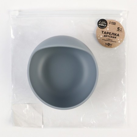 Baby plate, on the suction cup 350 ml., M&B, 12x8x5, gray-6