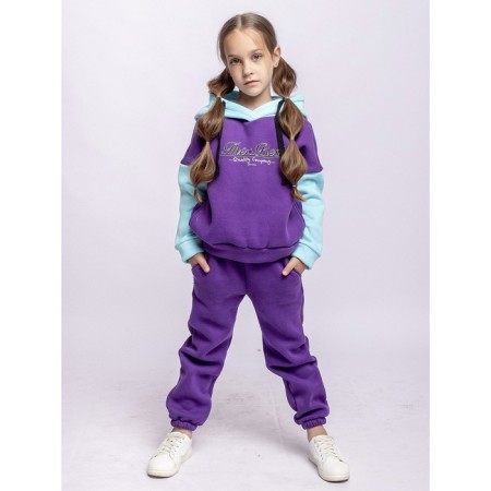 Set: Huds and Pants "College", height 98 cm, purple color-2