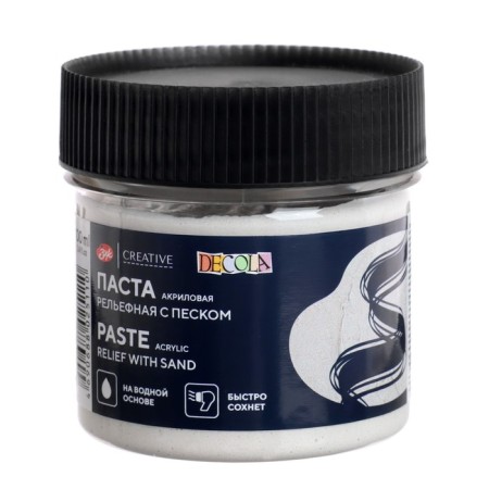 Texture white paste 100 ml ZHK Decola, acrylic with sand, 5827977