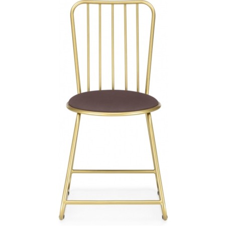 Stol on a metal frame lyrion metal/velor, gold/cocoa 44x52x86 cm-1
