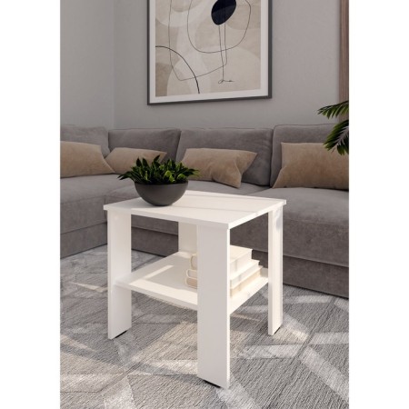 Journal table, 500 × 450 × 473 mm, color white shag.